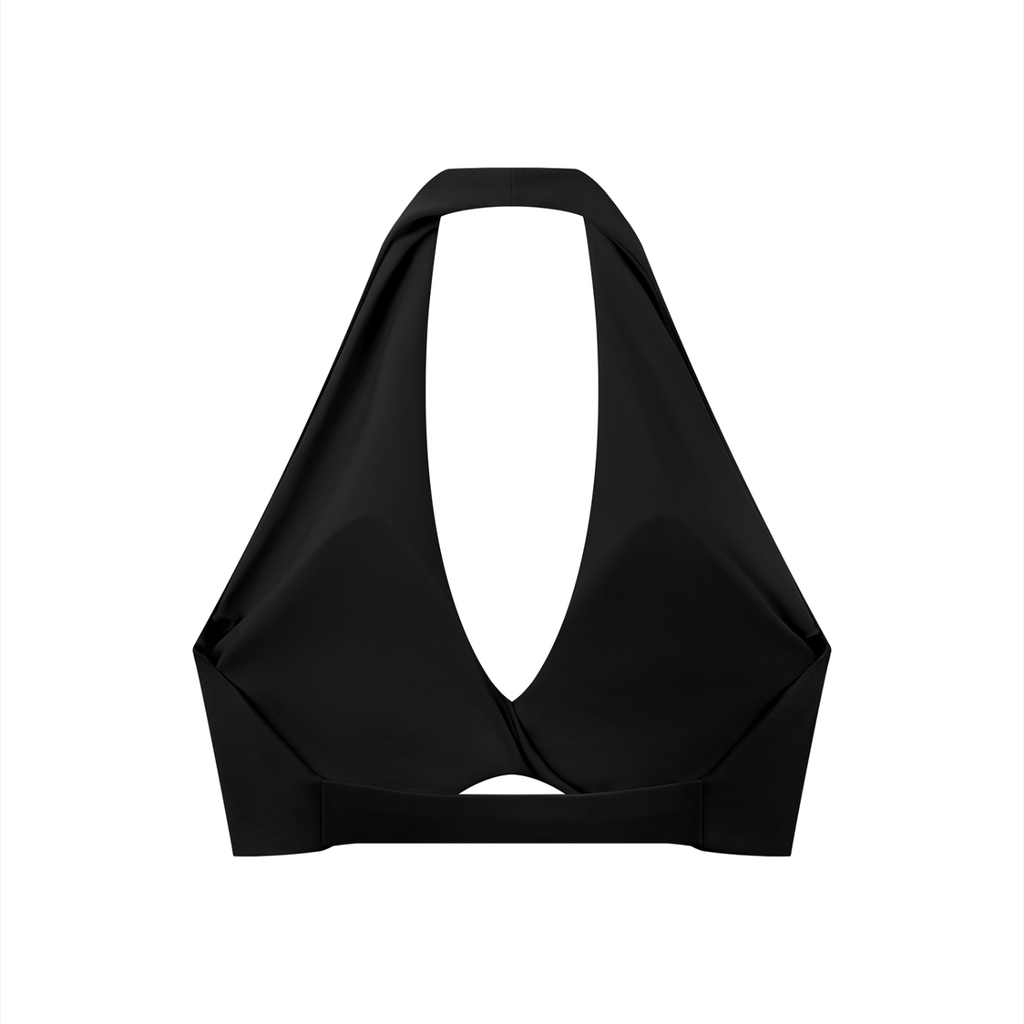 WTD Women's Pleated Halter Sports Bra