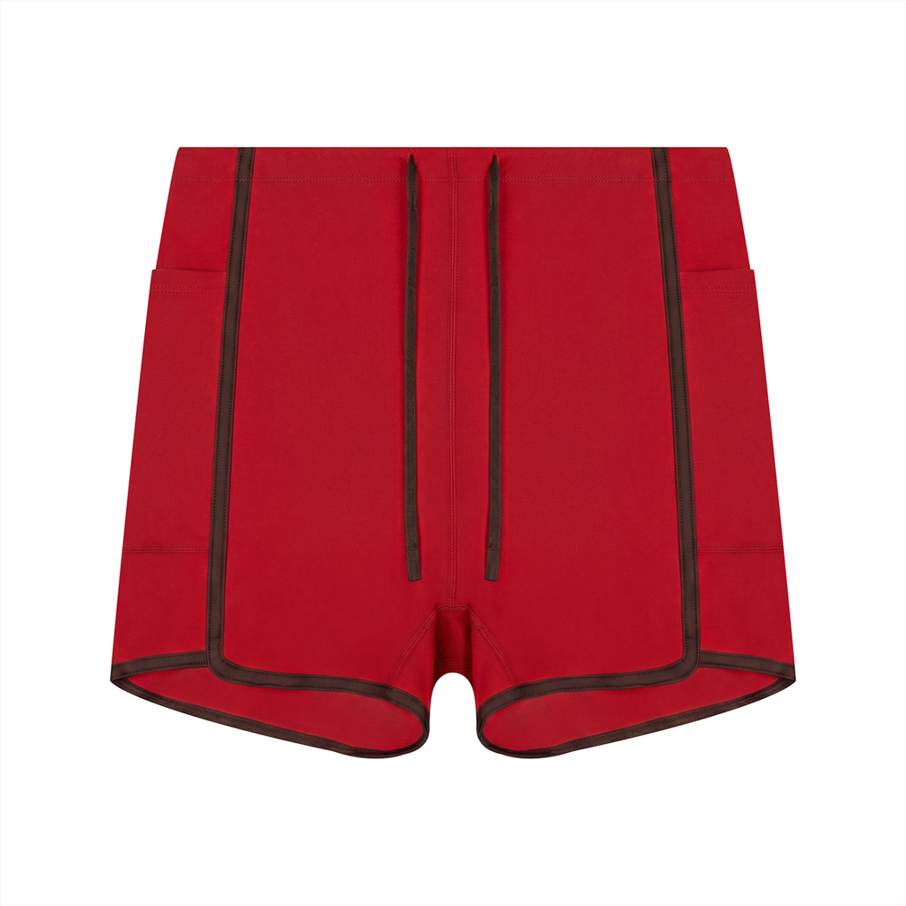WTD Women's High Rise Color Block Yoga Shorts
