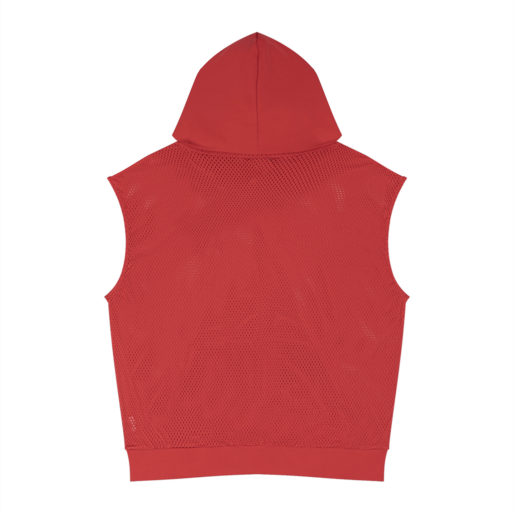 WTD Unisex Panel Mesh Sleeveless Hoodie