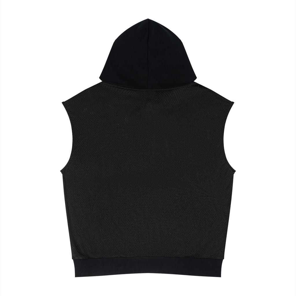 WTD Unisex Panel Mesh Sleeveless Hoodie