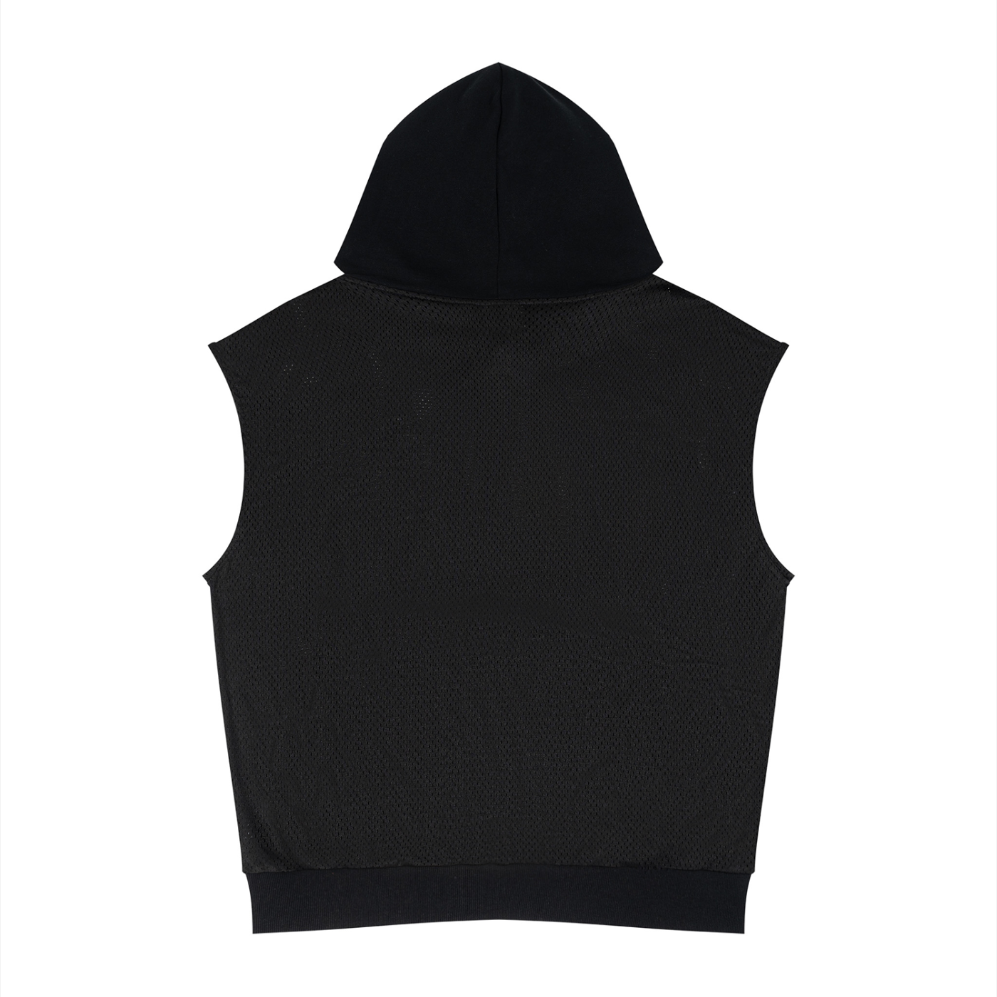 WTD Unisex Panel Mesh Sleeveless Hoodie