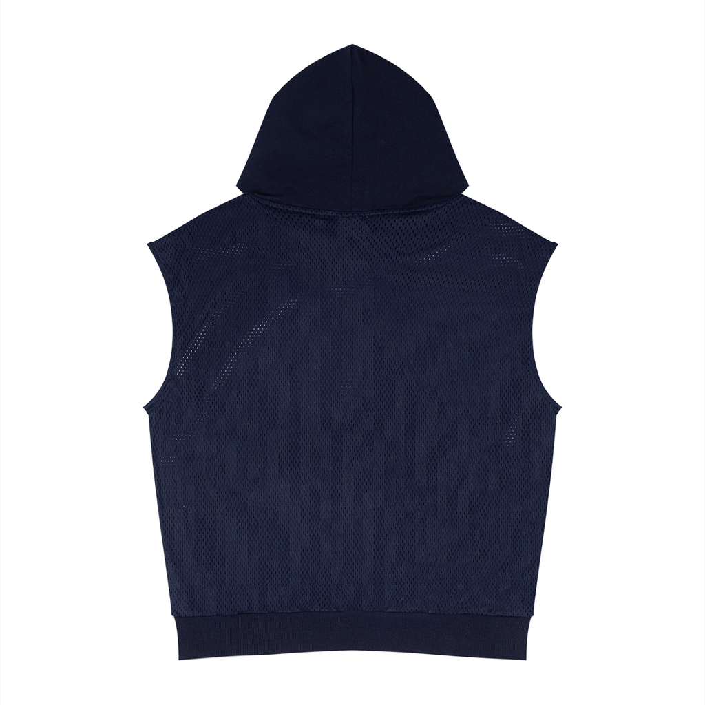 WTD Unisex Panel Mesh Sleeveless Hoodie
