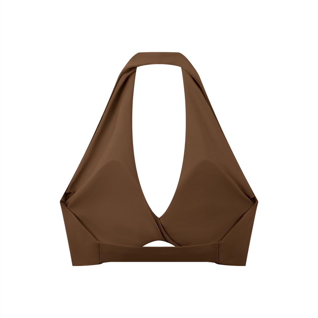 WTD Women's Pleated Halter Sports Bra