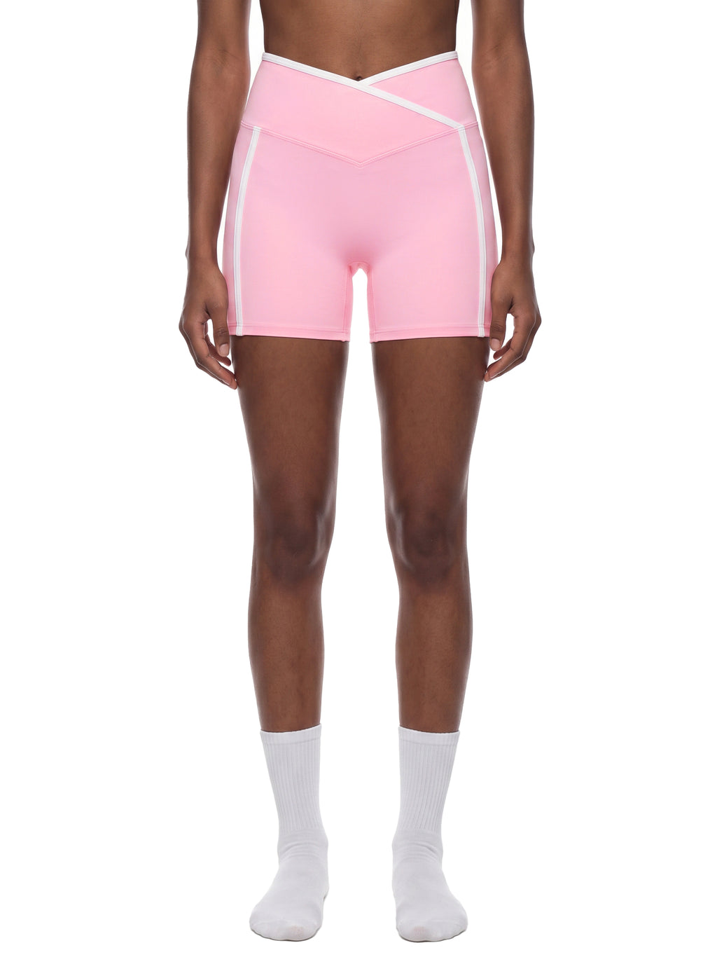 WTD Women’s High Rise Color Block Yoga Shorts